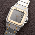Cartier Santos Carrée Ghost 'Swiss' Grey Gold & Steel w/ Cartier Service 2026 Ref. 2961 From 1980s