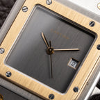 Cartier Santos Carrée Ghost 'Swiss' Grey Gold & Steel w/ Cartier Service 2026 Ref. 2961 From 1980s