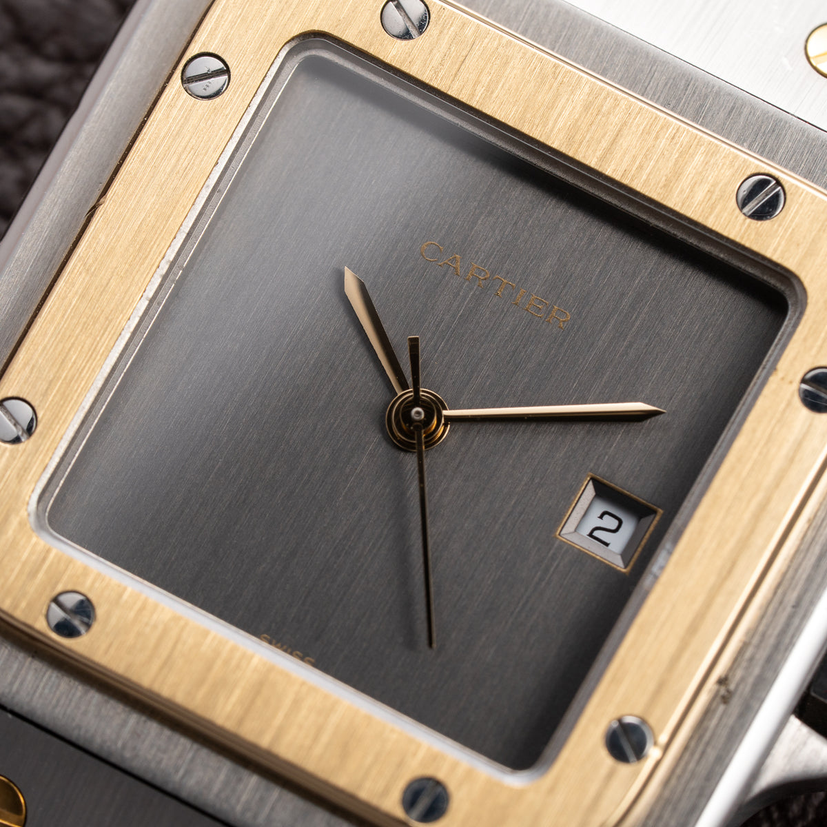 Cartier Santos Carrée Ghost 'Swiss' Grey Gold & Steel w/ Cartier Service 2026 Ref. 2961 From 1980s