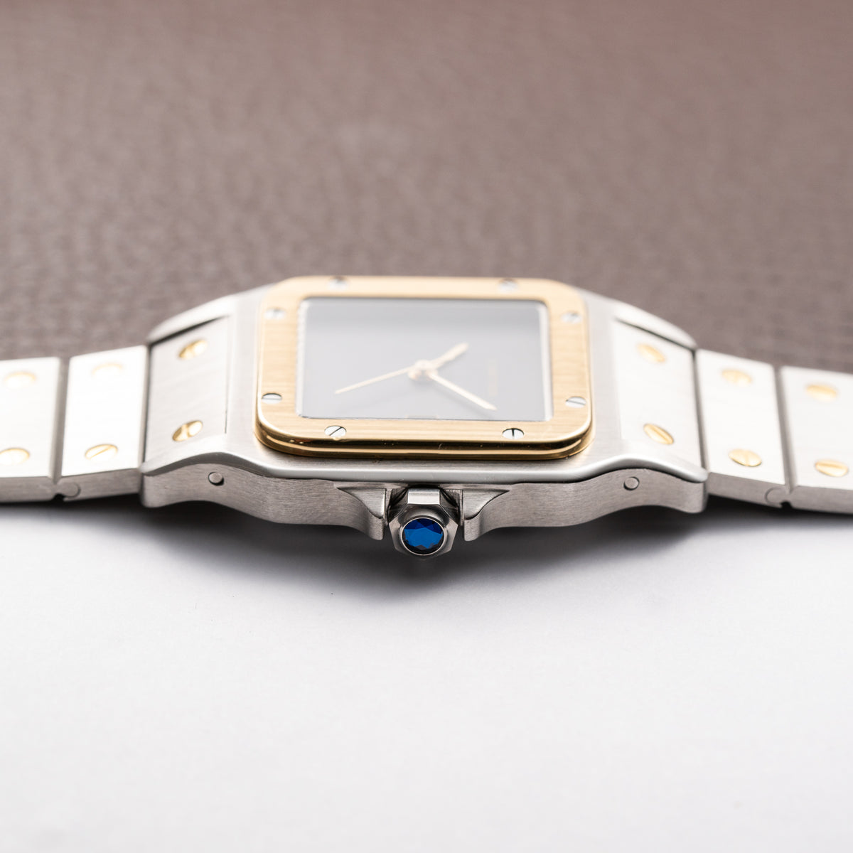 Cartier Santos Carrée Ghost 'Swiss' Grey Gold & Steel w/ Cartier Service 2026 Ref. 2961 From 1980s
