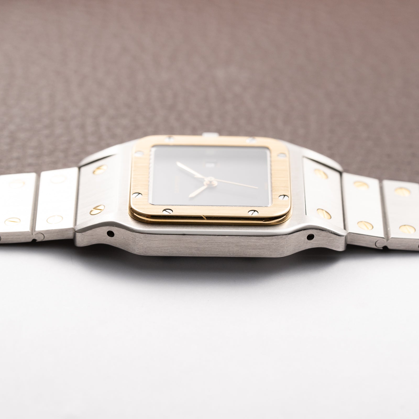 Cartier Santos Carrée Ghost 'Swiss' Grey Gold & Steel w/ Cartier Service 2026 Ref. 2961 From 1980s