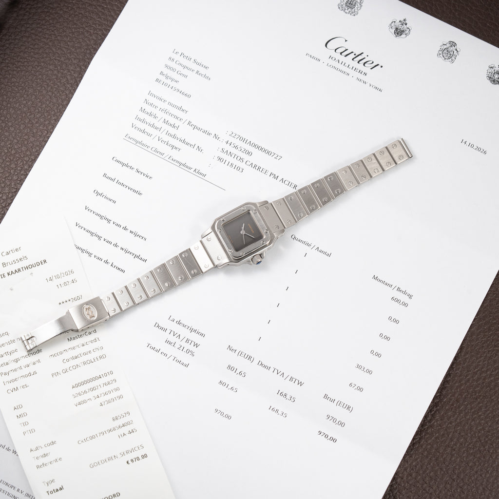 Cartier Santos Carrée “Ghost” PM Grey Dial Automatic Cartier Service 2026 Ref. 0901