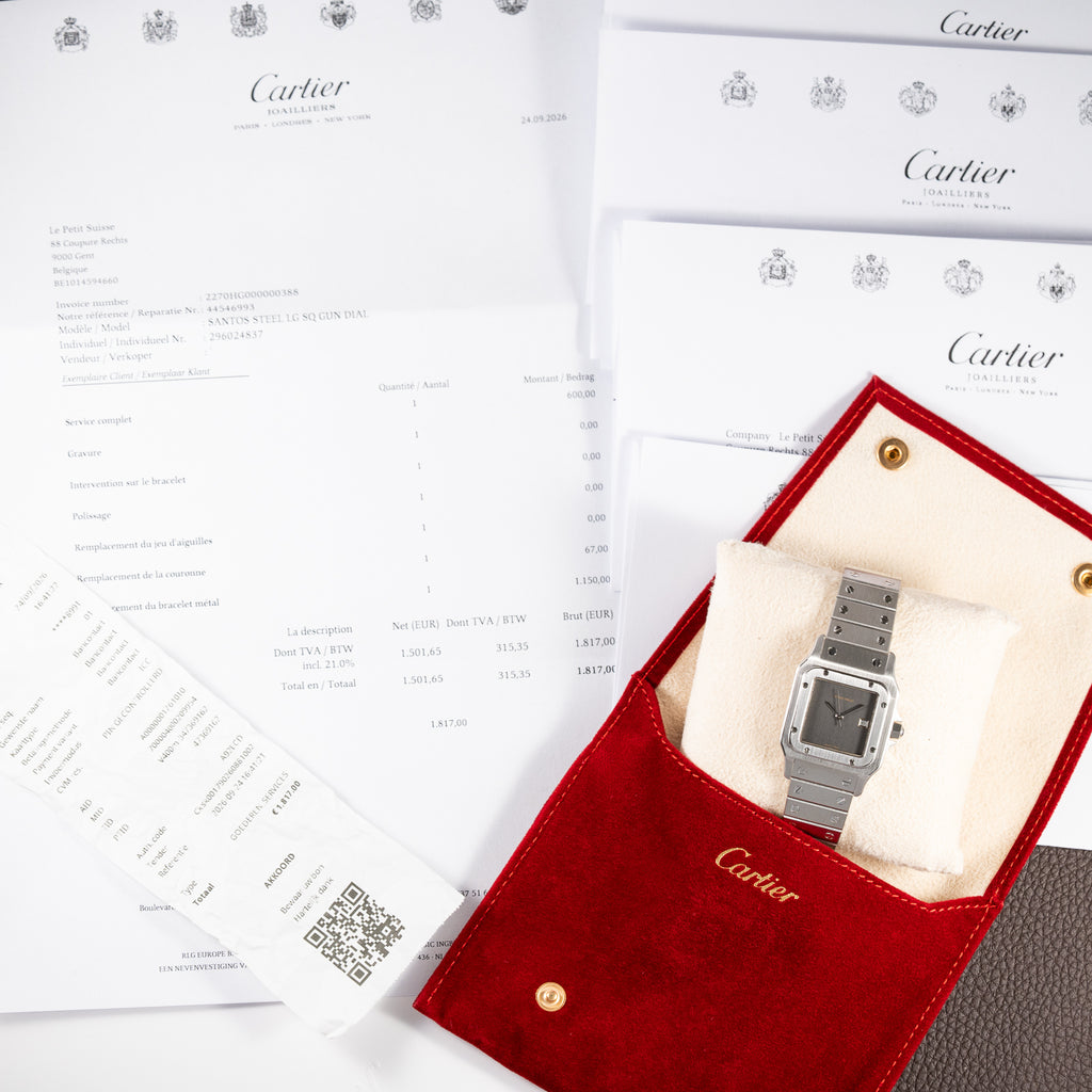 Cartier Santos Carrée 'Ghost' Grey Dial Cartier Service 2026 w/ 2-Year International Warranty Ref. 2960