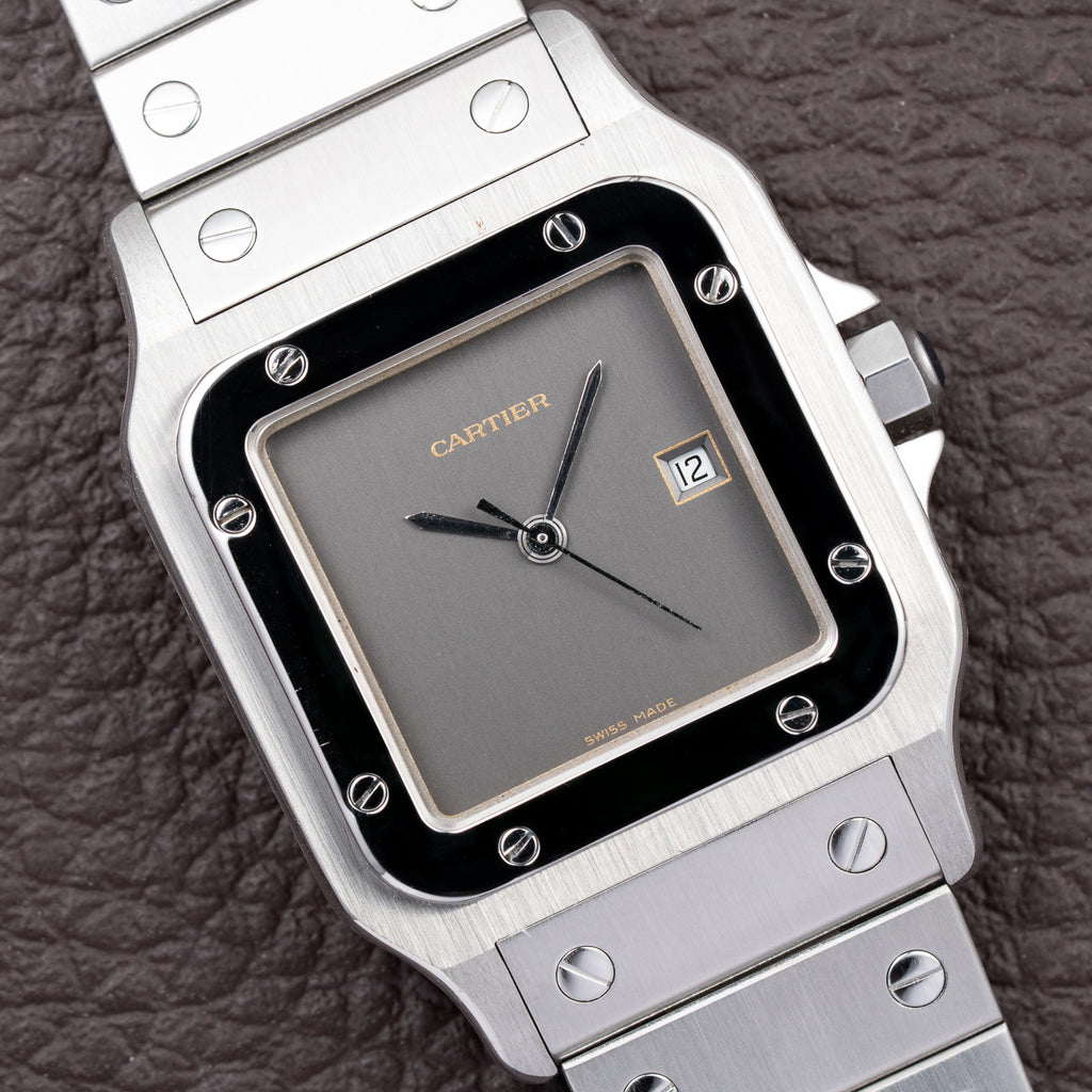 Cartier Santos Carrée “Ghost” Grey Stainless Steel Automatic Ref. 2960 from 1980s