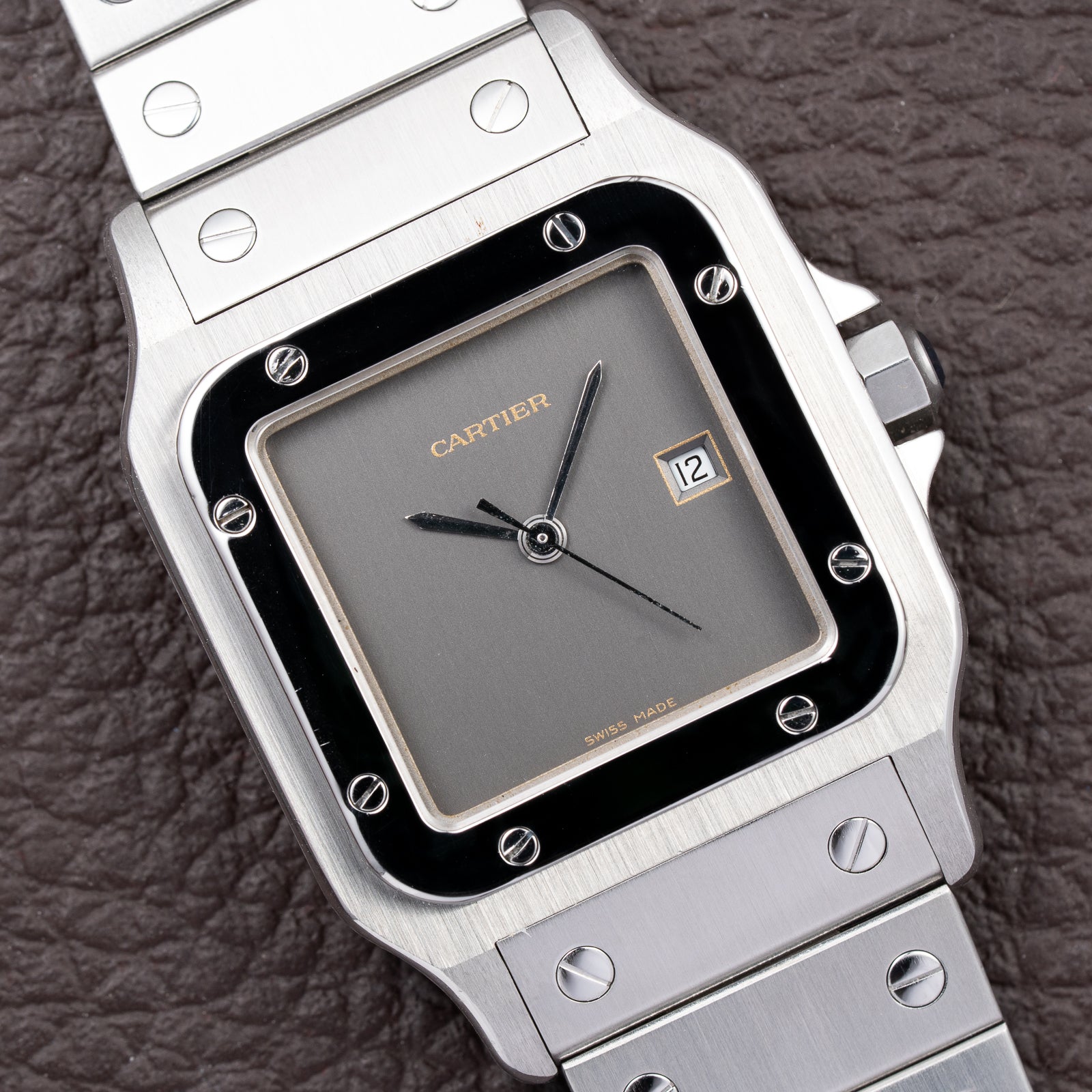 Cartier Santos Carrée “Ghost” Grey Stainless Steel Automatic Ref. 2960 from 1980s