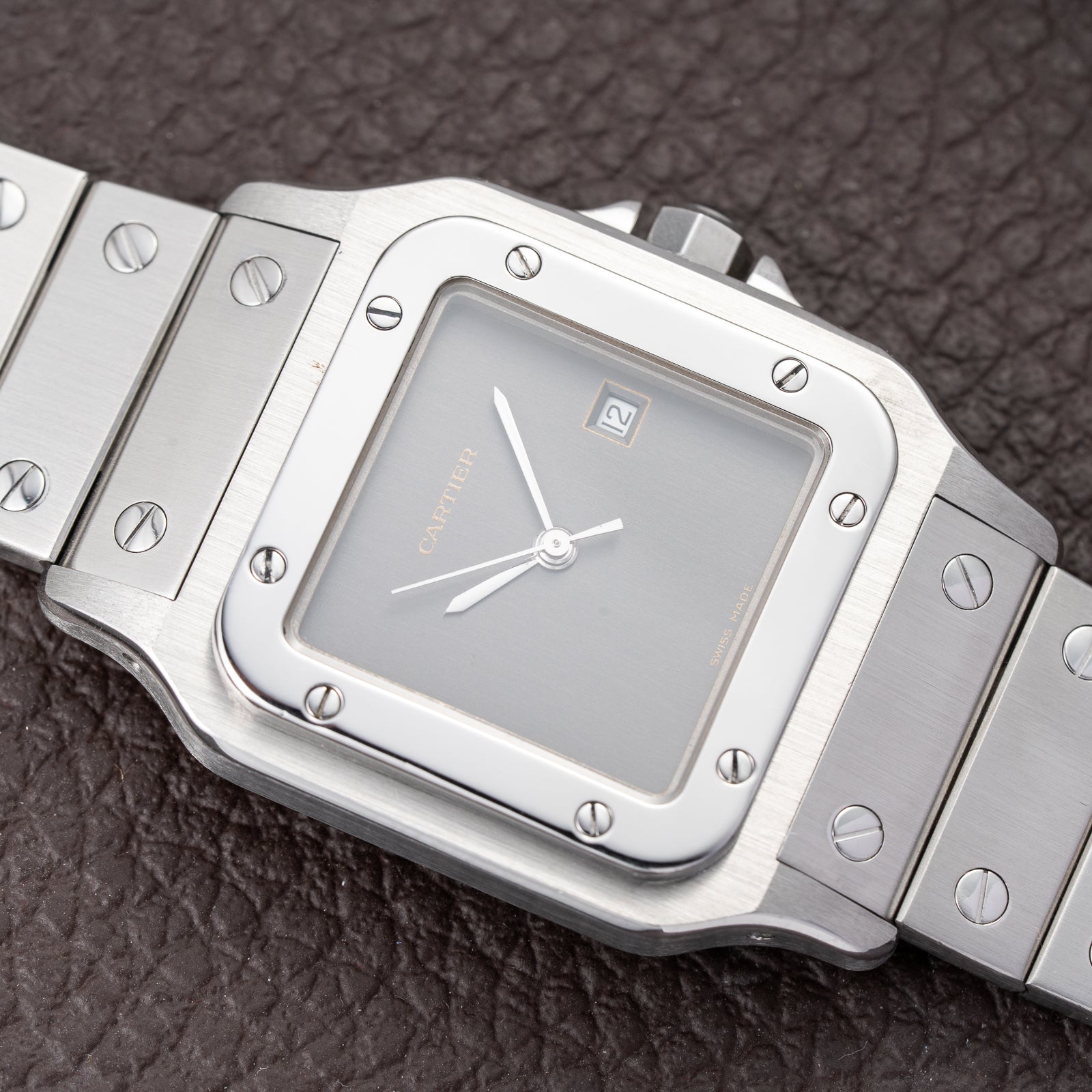 Cartier Santos Carrée “Ghost” Grey Stainless Steel Automatic Ref. 2960 from 1980s