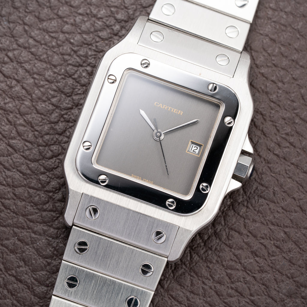 Cartier Santos Carrée “Ghost” Grey Stainless Steel Automatic Ref. 2960 from 1980s