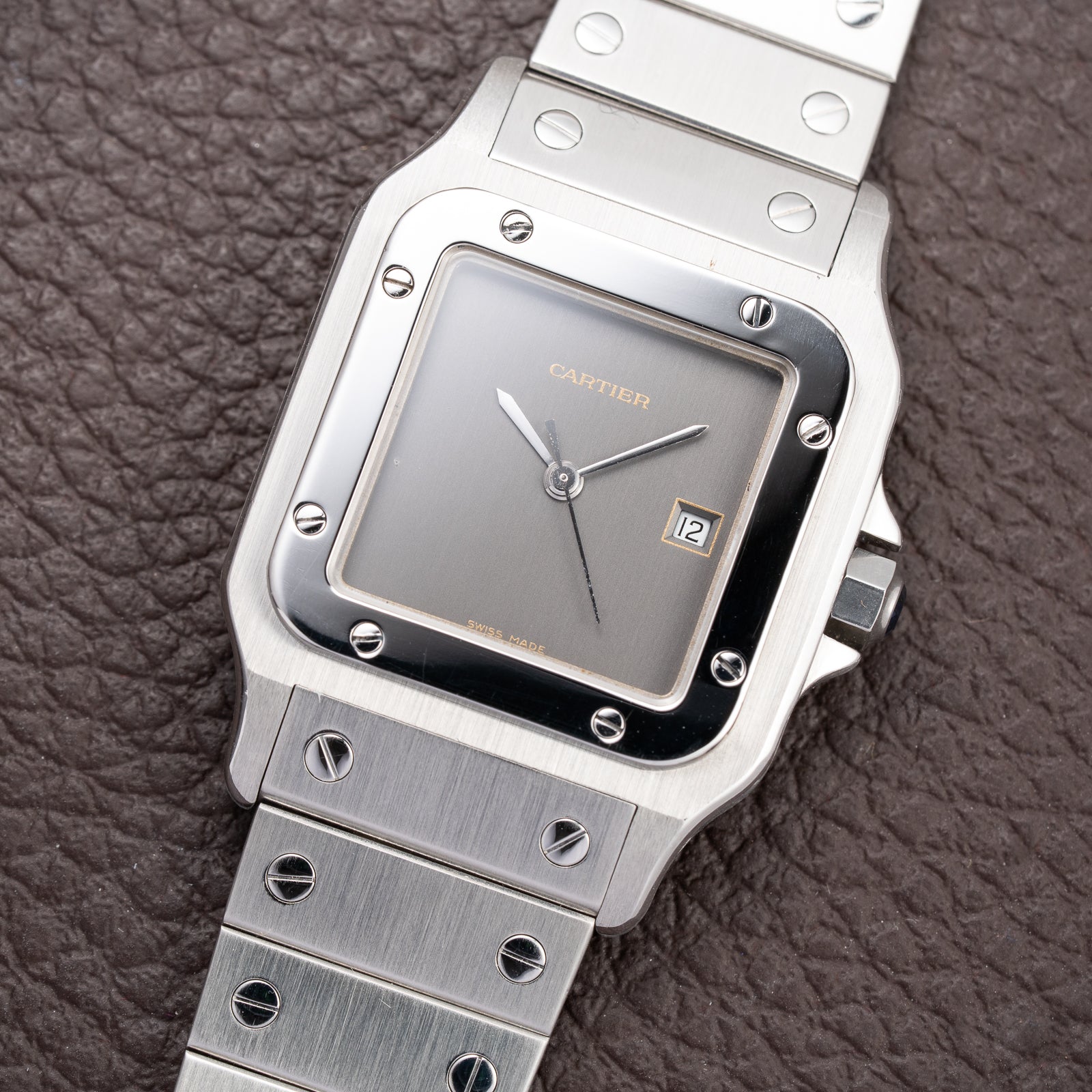 Cartier Santos Carrée “Ghost” Grey Stainless Steel Automatic Ref. 2960 from 1980s