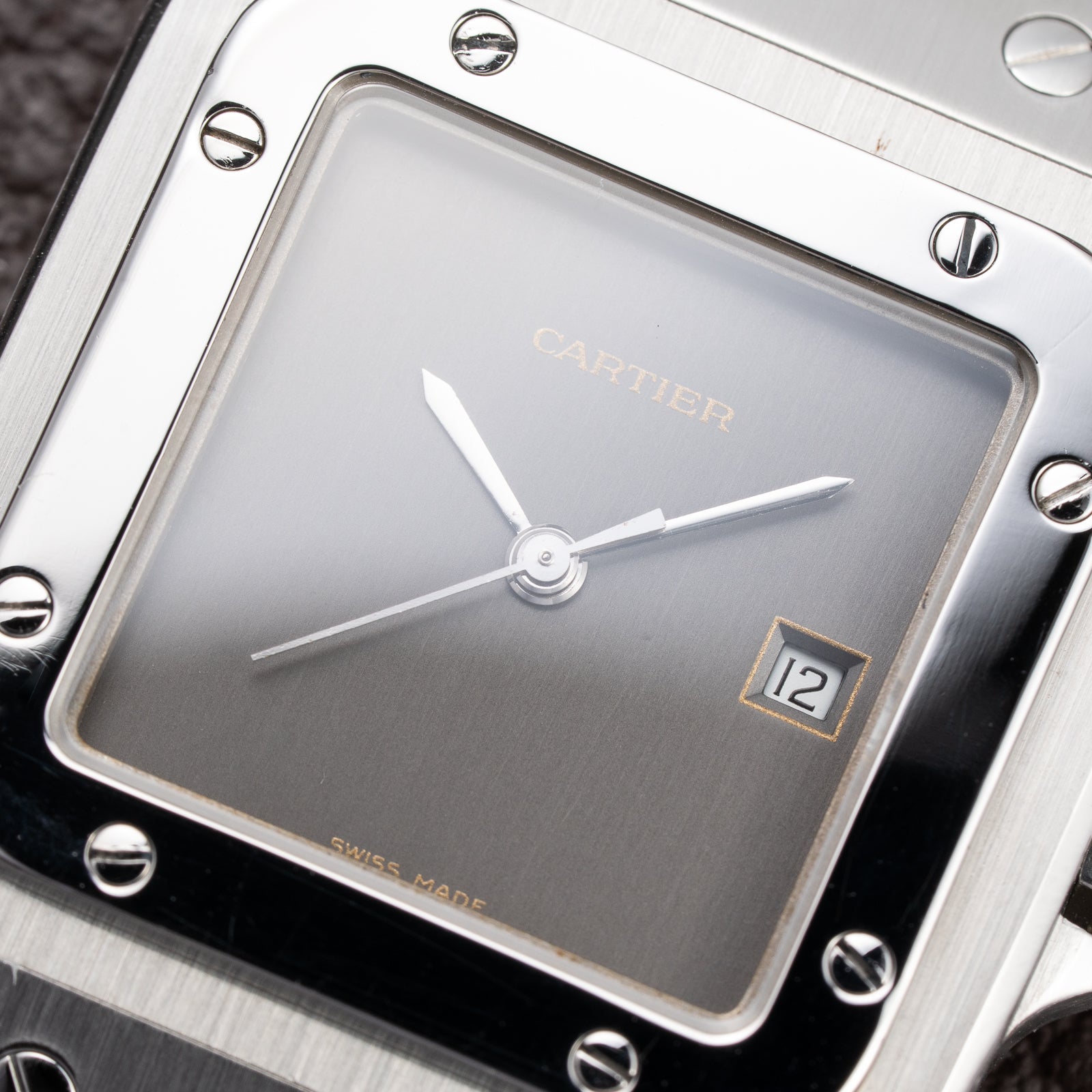 Cartier Santos Carrée “Ghost” Grey Stainless Steel Automatic Ref. 2960 from 1980s