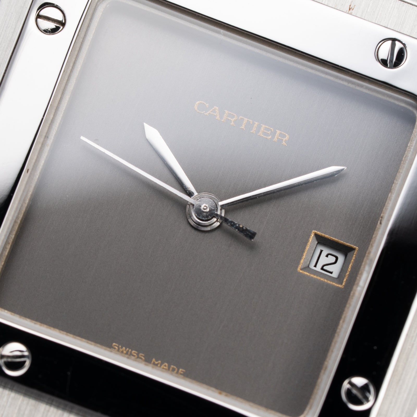 Cartier Santos Carrée “Ghost” Grey Stainless Steel Automatic Ref. 2960 from 1980s