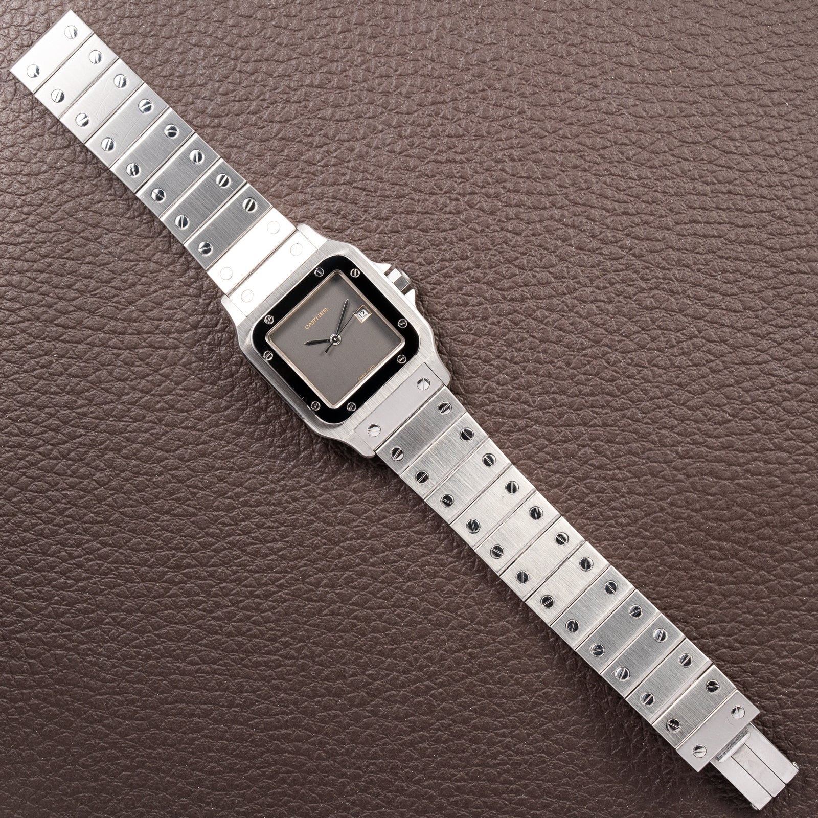 Cartier Santos Carrée “Ghost” Grey Stainless Steel Automatic Ref. 2960 from 1980s