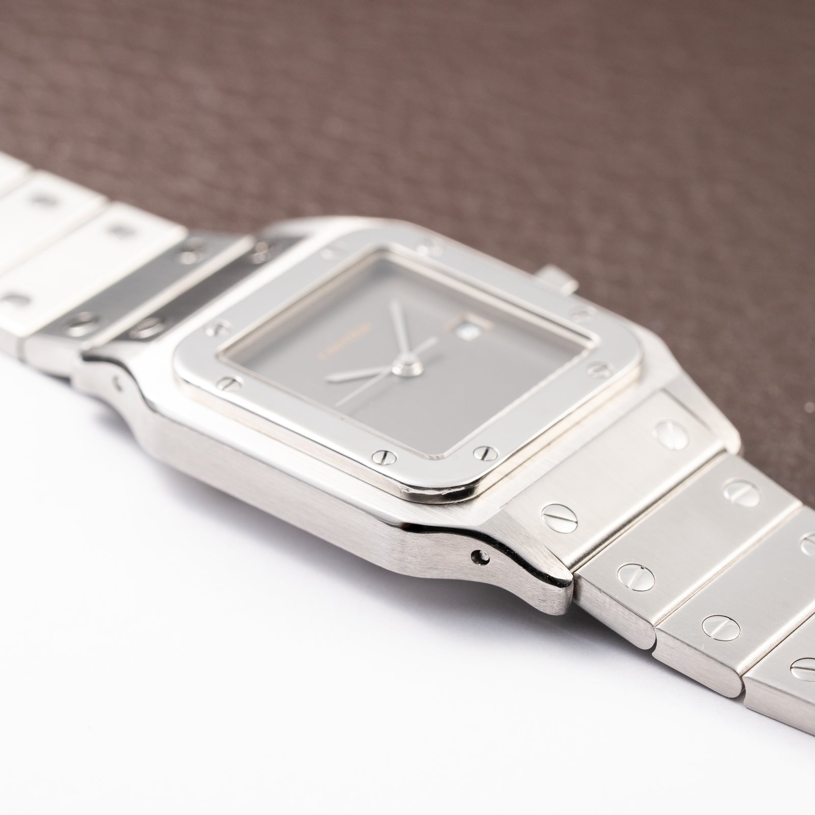 Cartier Santos Carrée “Ghost” Grey Stainless Steel Automatic Ref. 2960 from 1980s