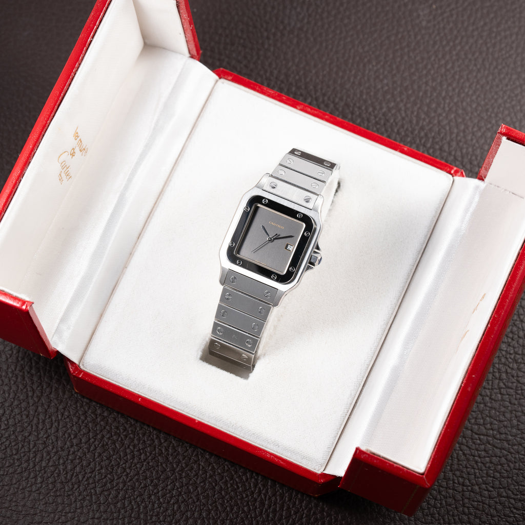 Cartier Santos Carrée “Ghost” Grey Stainless Steel Automatic Ref. 2960 from 1980s