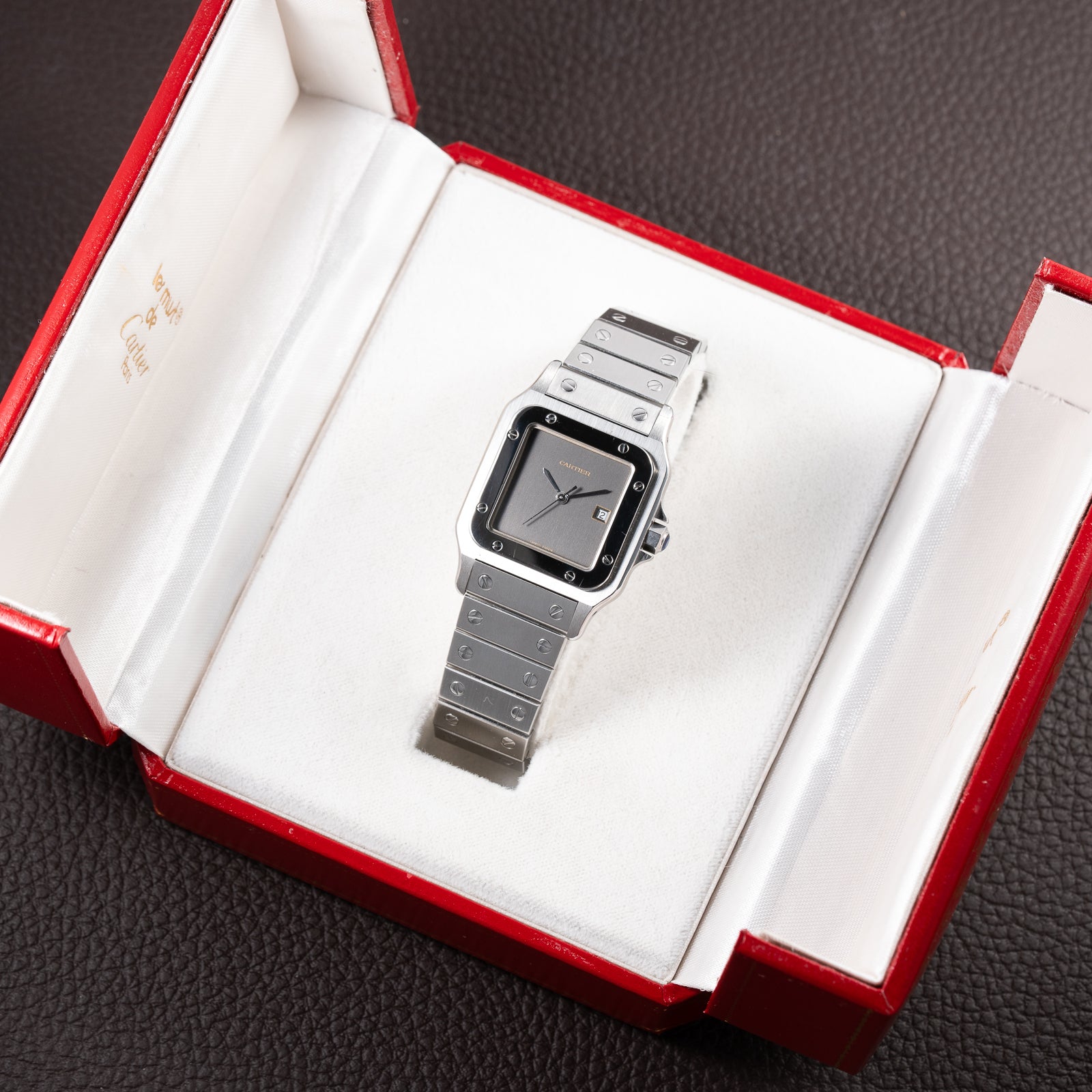 Cartier Santos Carrée “Ghost” Grey Stainless Steel Automatic Ref. 2960 from 1980s