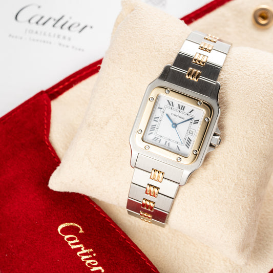 Cartier Santos Carrée Automatic Ref. 2961 on Godron Bracelet Serviced by Cartier in 2025