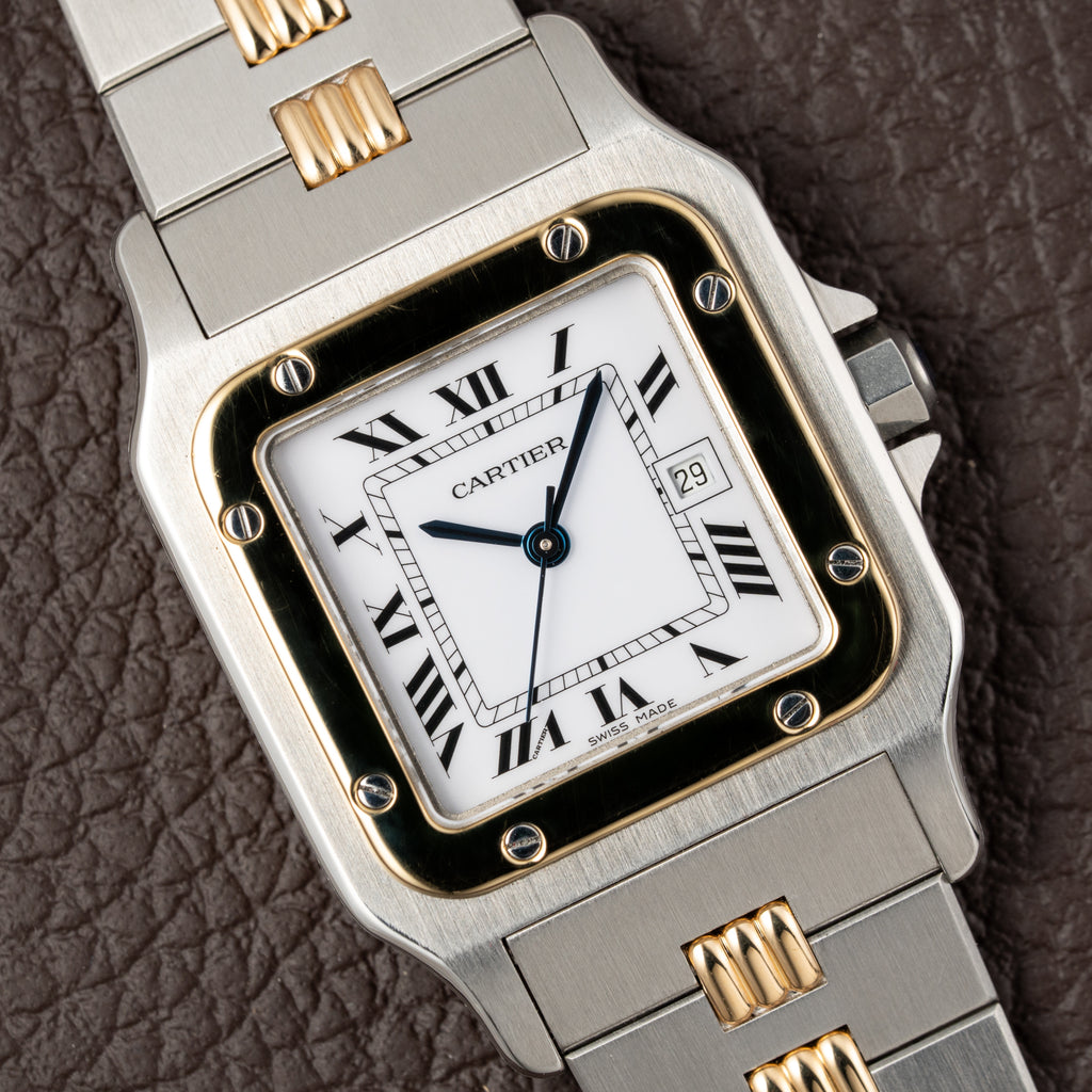 Cartier Santos Carrée Automatic Ref. 2961 on Godron Bracelet Serviced by Cartier in 2025