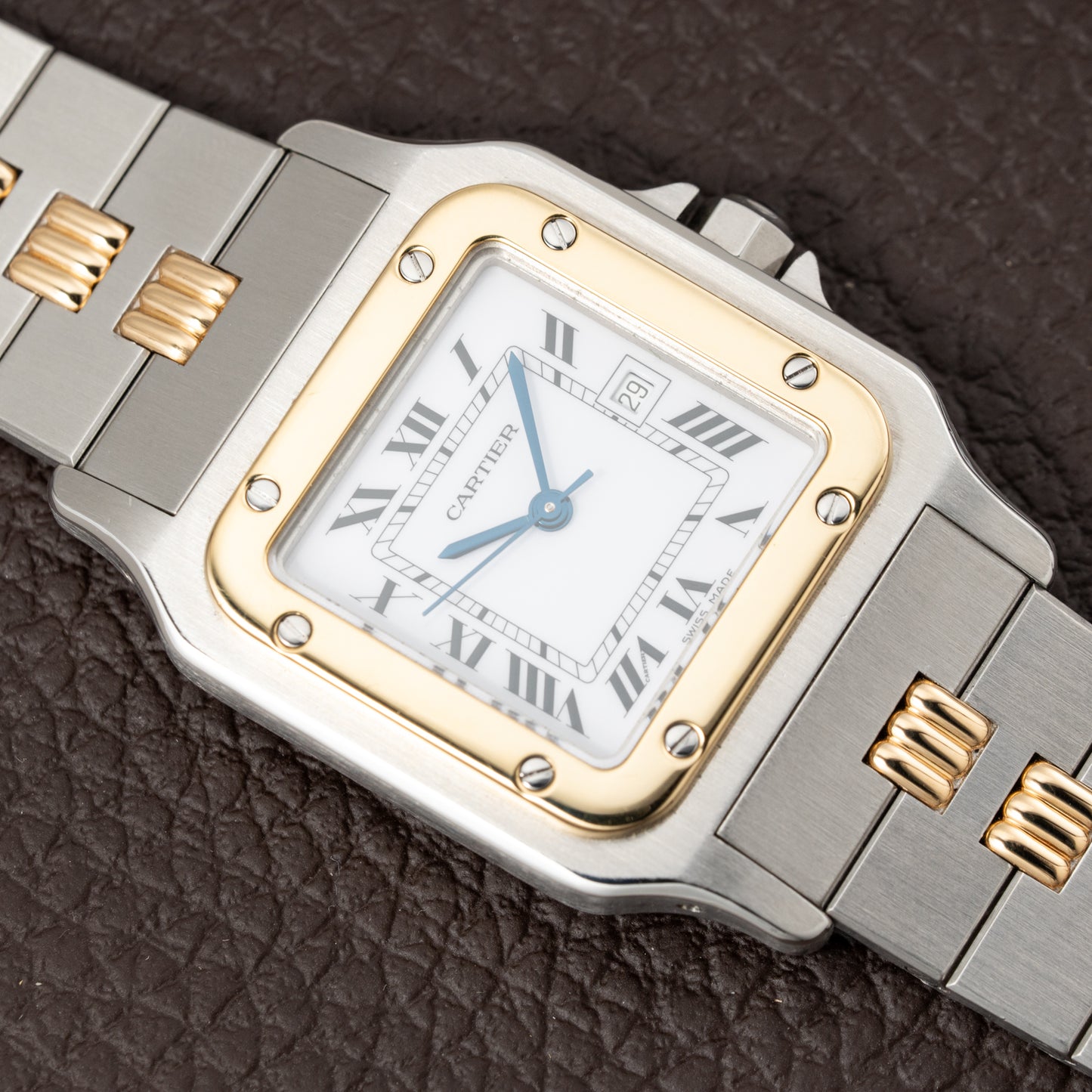 Cartier Santos Carrée Automatic Ref. 2961 on Godron Bracelet Serviced by Cartier in 2025