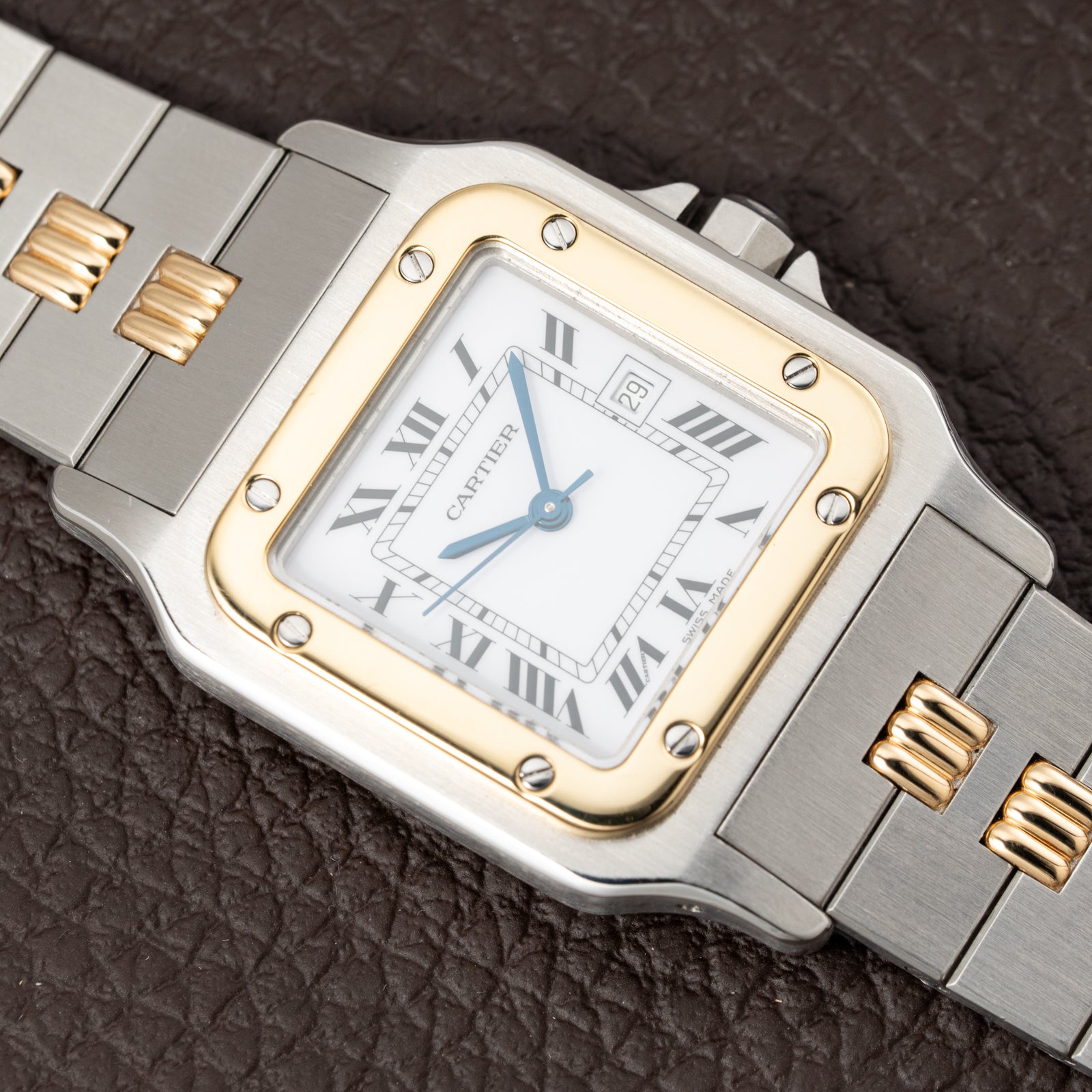 Cartier Santos Carrée Automatic Ref. 2961 on Godron Bracelet Serviced by Cartier in 2025