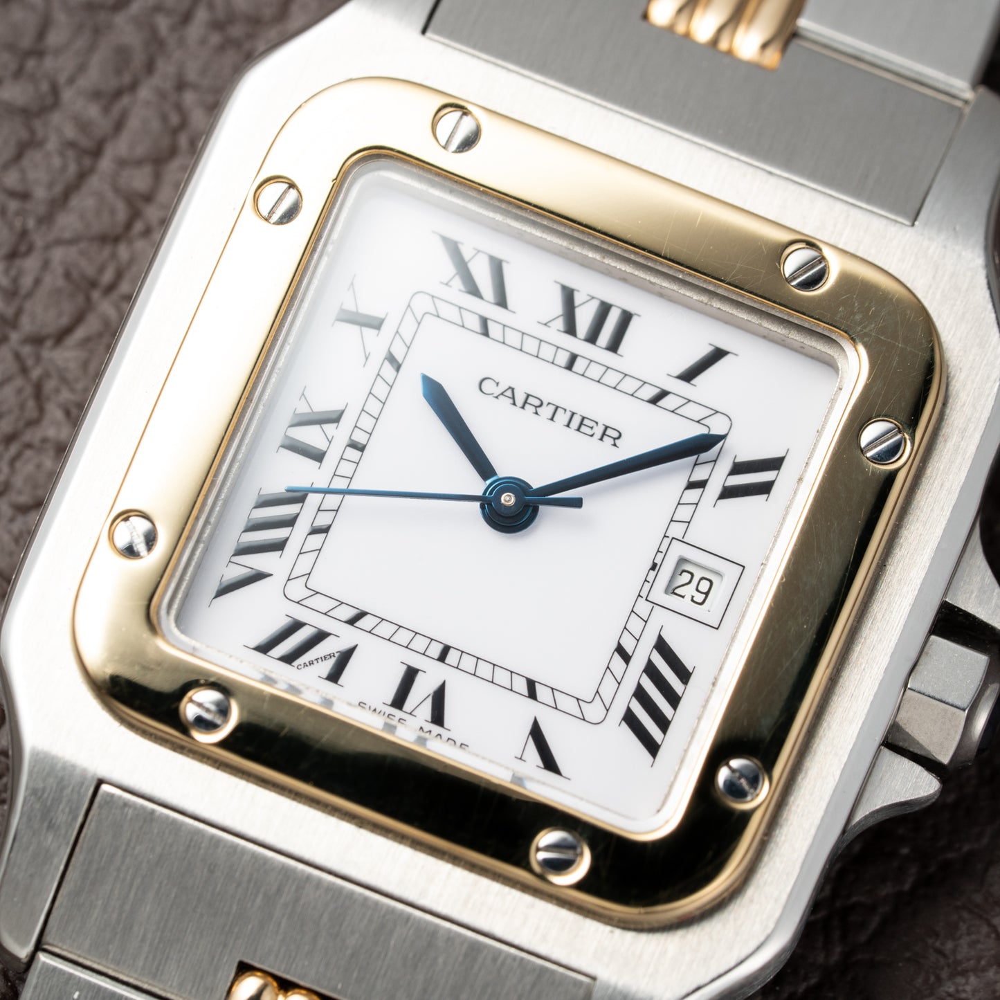 Cartier Santos Carrée Automatic Ref. 2961 on Godron Bracelet Serviced by Cartier in 2025
