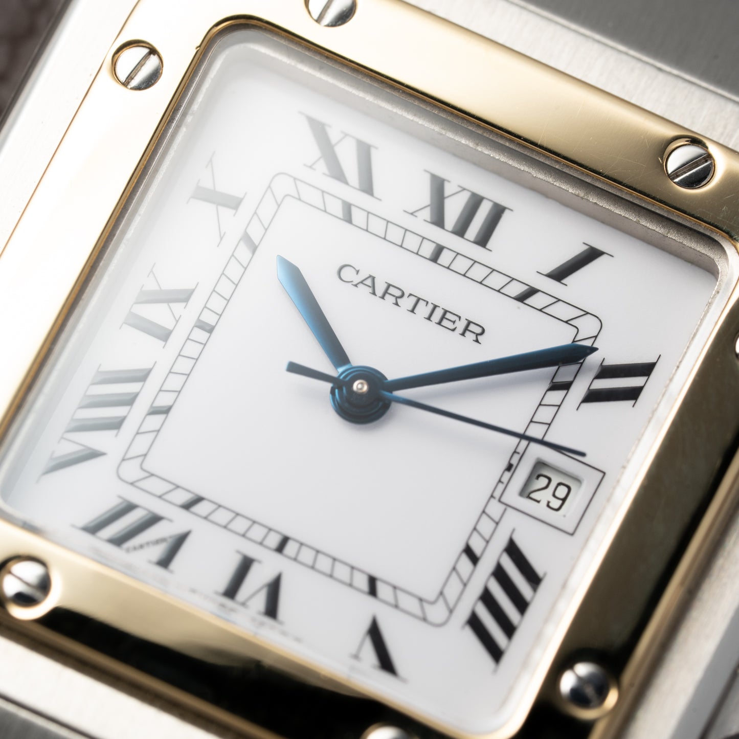 Cartier Santos Carrée Automatic Ref. 2961 on Godron Bracelet Serviced by Cartier in 2025