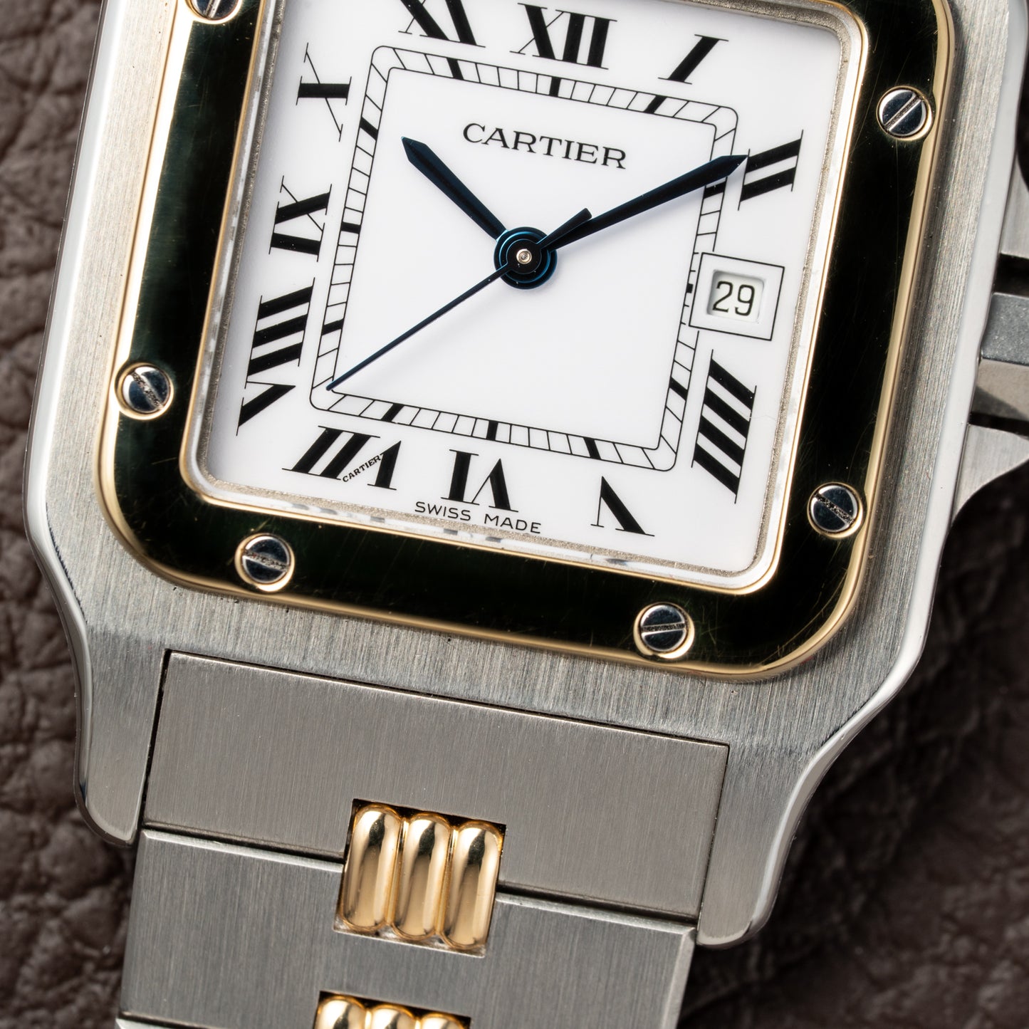 Cartier Santos Carrée Automatic Ref. 2961 on Godron Bracelet Serviced by Cartier in 2025