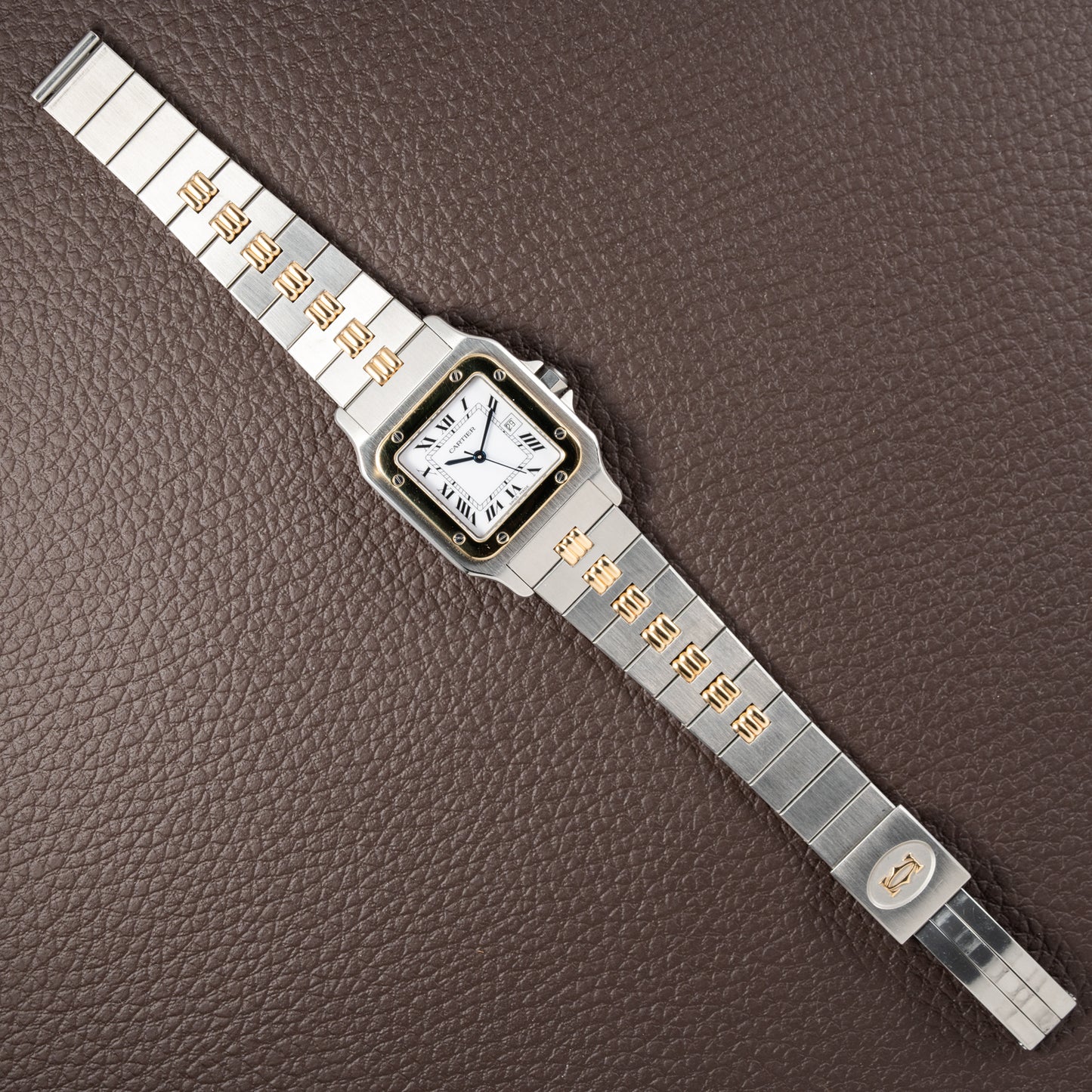 Cartier Santos Carrée Automatic Ref. 2961 on Godron Bracelet Serviced by Cartier in 2025