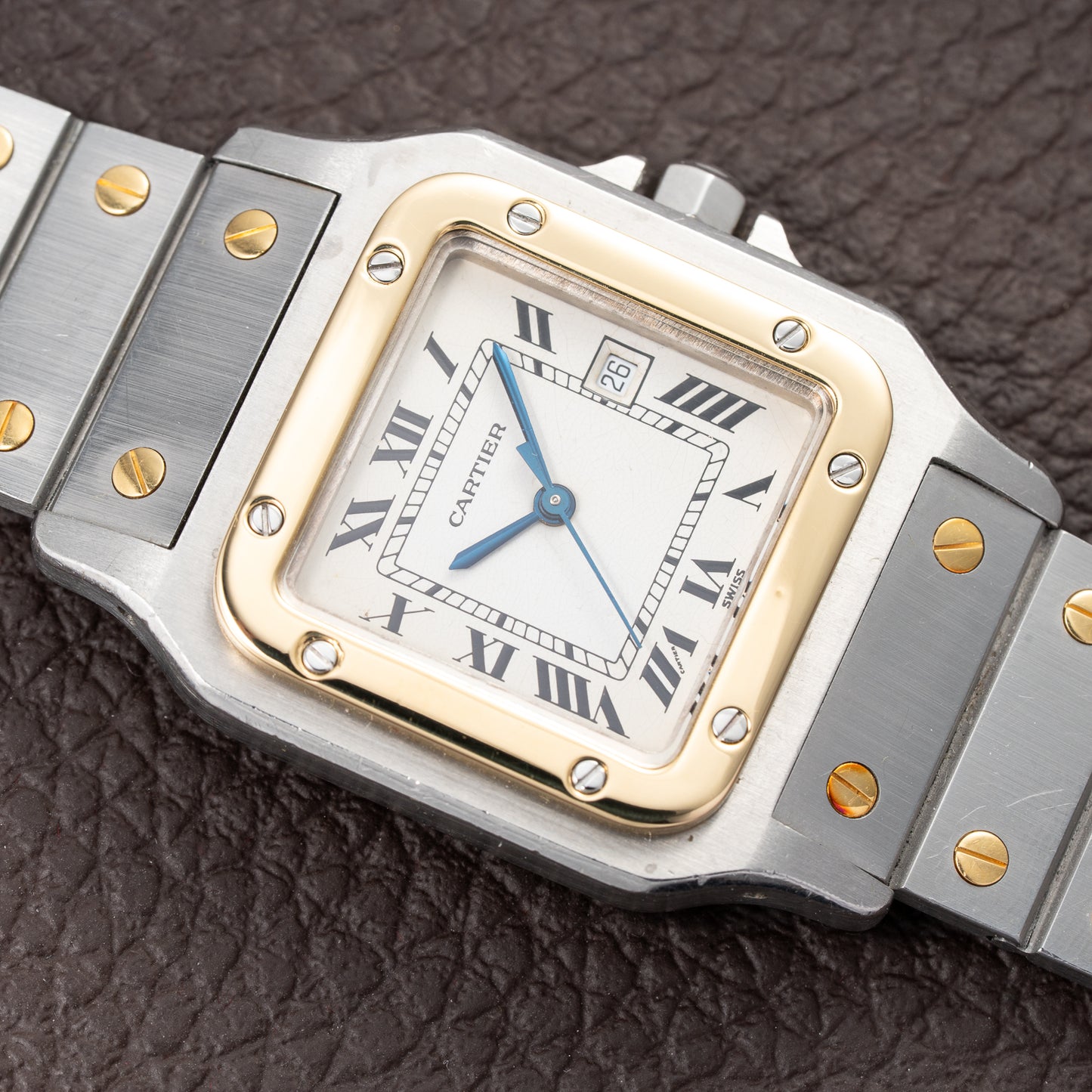 Cartier Santos Carrée Automatic GM Gold & Steel Ref 2961 from 1980s
