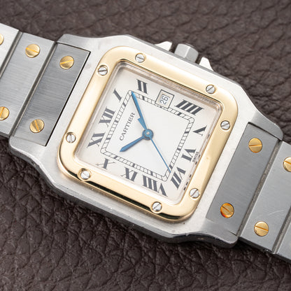Cartier Santos Carrée Automatic GM Gold & Steel Ref 2961 from 1980s