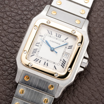 Cartier Santos Carrée Automatic GM Gold & Steel Ref 2961 from 1980s