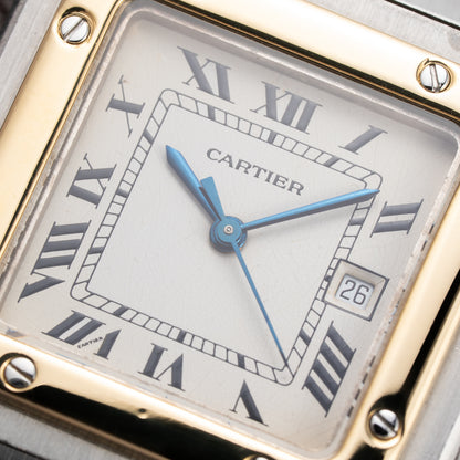 Cartier Santos Carrée Automatic GM Gold & Steel Ref 2961 from 1980s