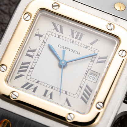 Cartier Santos Carrée Automatic GM Gold & Steel Ref 2961 from 1980s