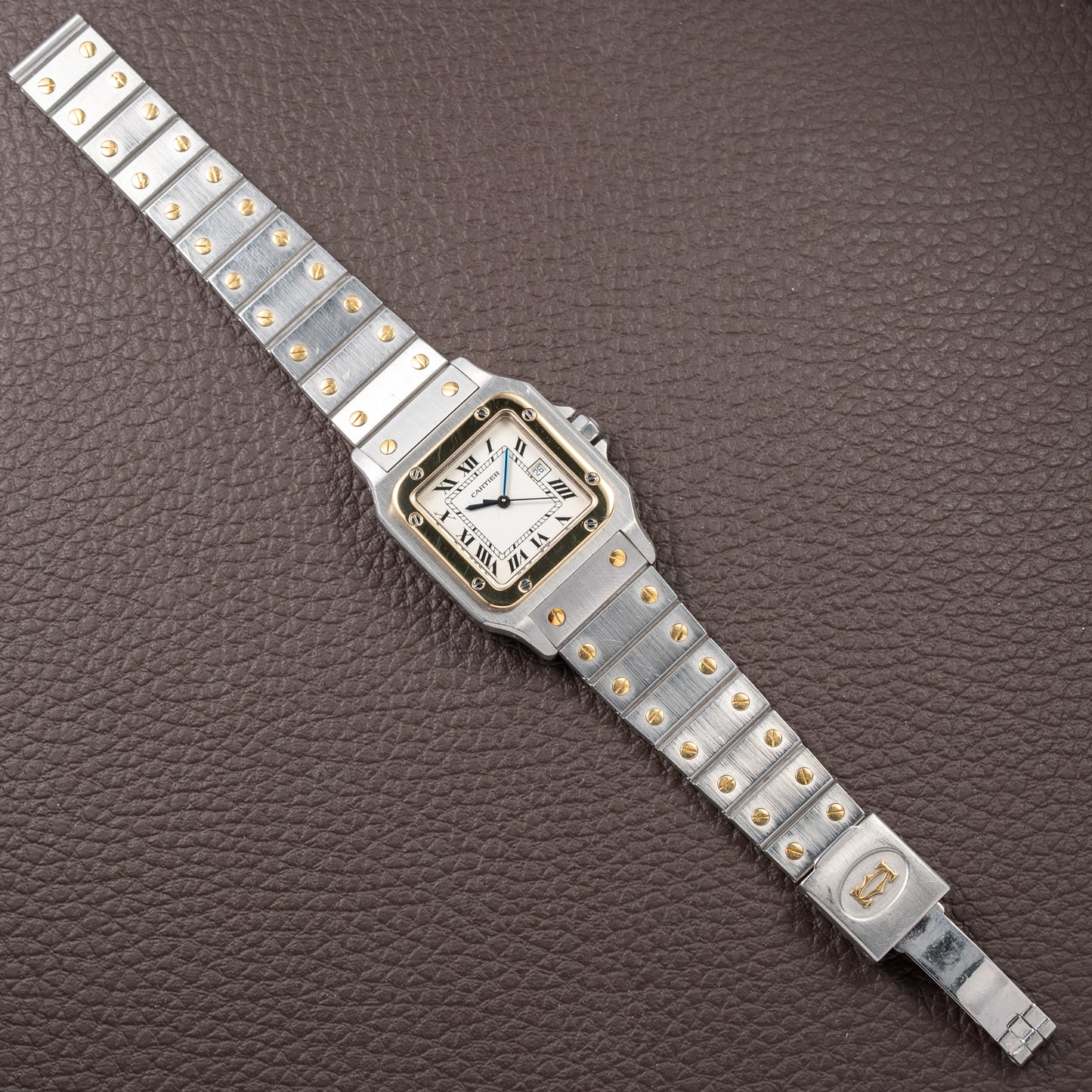 Cartier Santos Carrée Automatic GM Gold & Steel Ref 2961 from 1980s