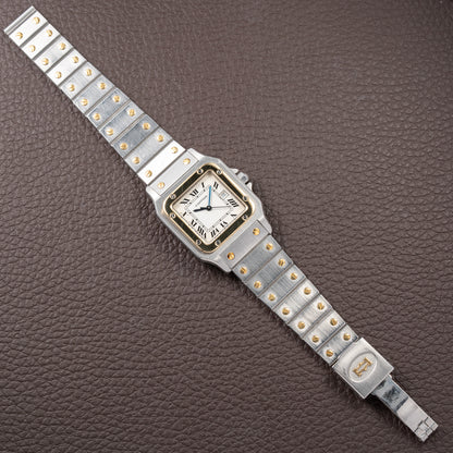 Cartier Santos Carrée Automatic GM Gold & Steel Ref 2961 from 1980s