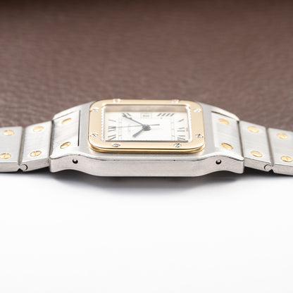Cartier Santos Carrée Automatic GM Gold & Steel Ref 2961 from 1980s