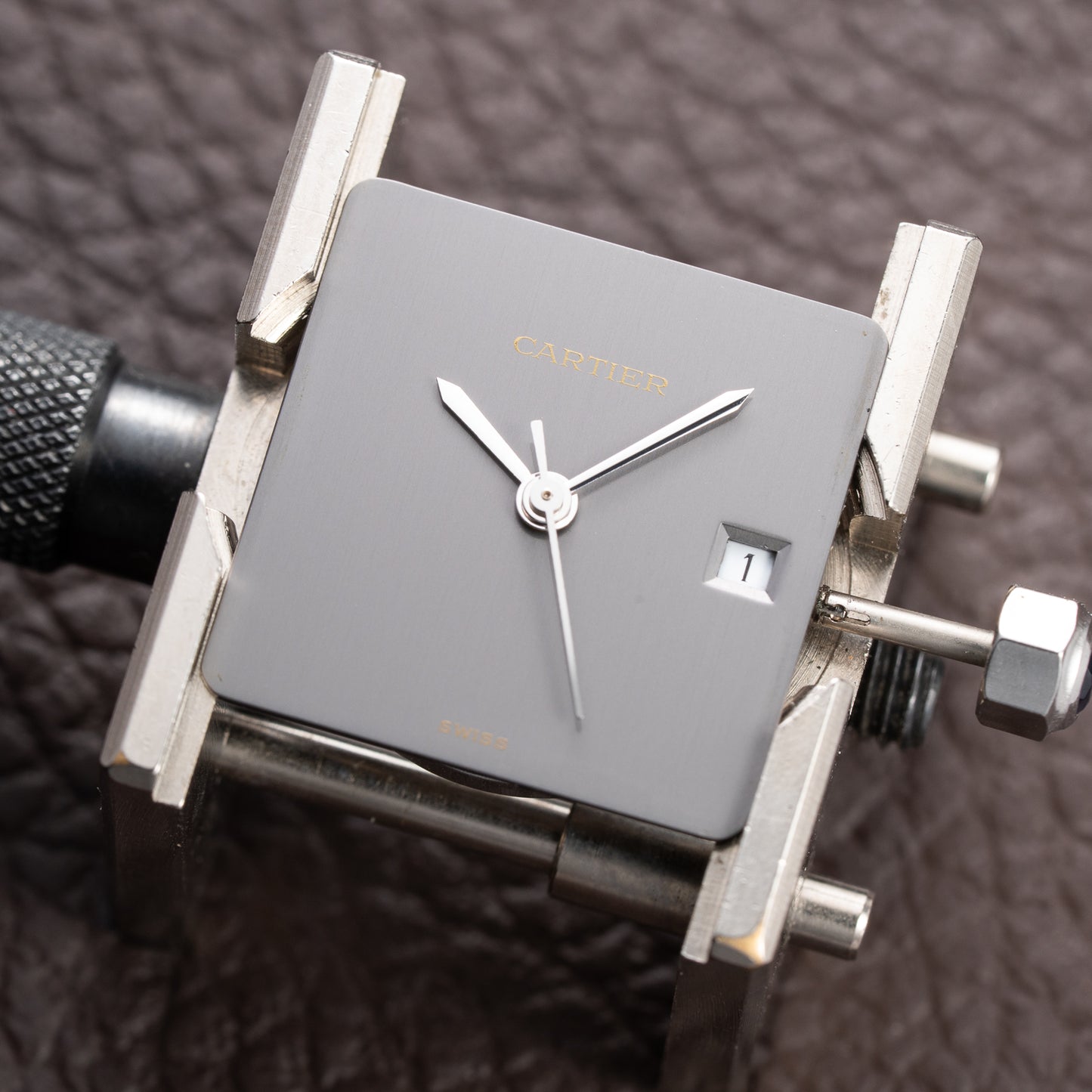 Cartier Santos Carrée Grey Ghost "Swiss" Only Full Set from 1986 Ref 2960