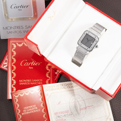 Cartier Santos Carrée Grey Ghost "Swiss" Only Full Set from 1986 Ref 2960