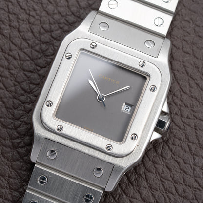 Cartier Santos Carrée Grey Ghost "Swiss" Only Full Set from 1986 Ref 2960