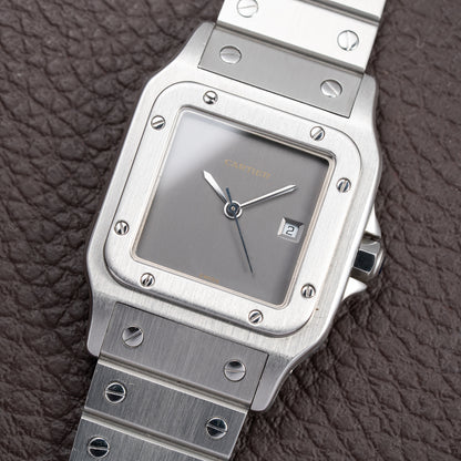 Cartier Santos Carrée Grey Ghost "Swiss" Only Full Set from 1986 Ref 2960