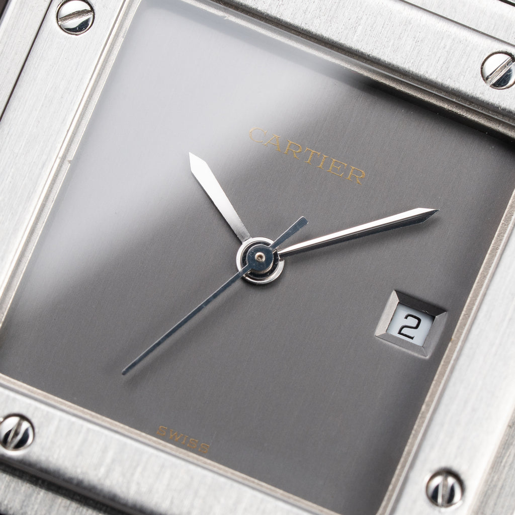 Cartier Santos Carrée Grey Ghost "Swiss" Only Full Set from 1986 Ref 2960