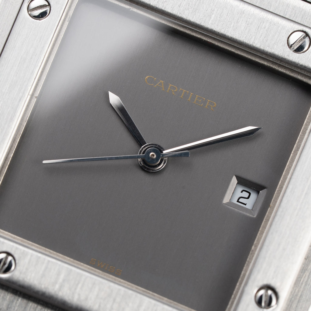 Cartier Santos Carrée Grey Ghost "Swiss" Only Full Set from 1986 Ref 2960