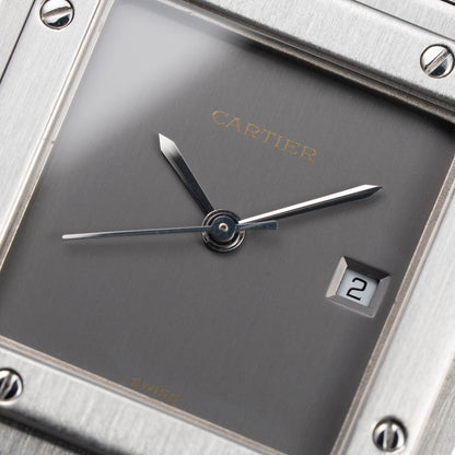 Cartier Santos Carrée Grey Ghost "Swiss" Only Full Set from 1986 Ref 2960