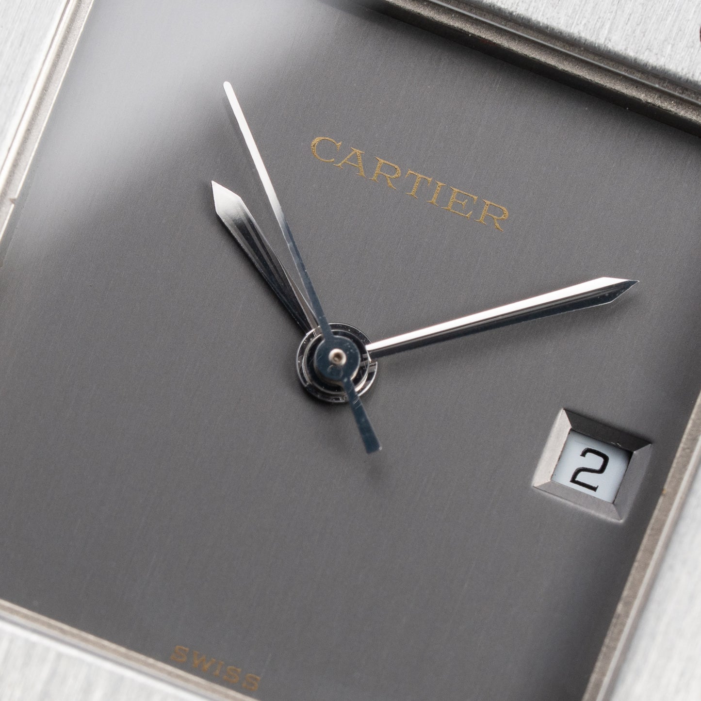 Cartier Santos Carrée Grey Ghost "Swiss" Only Full Set from 1986 Ref 2960
