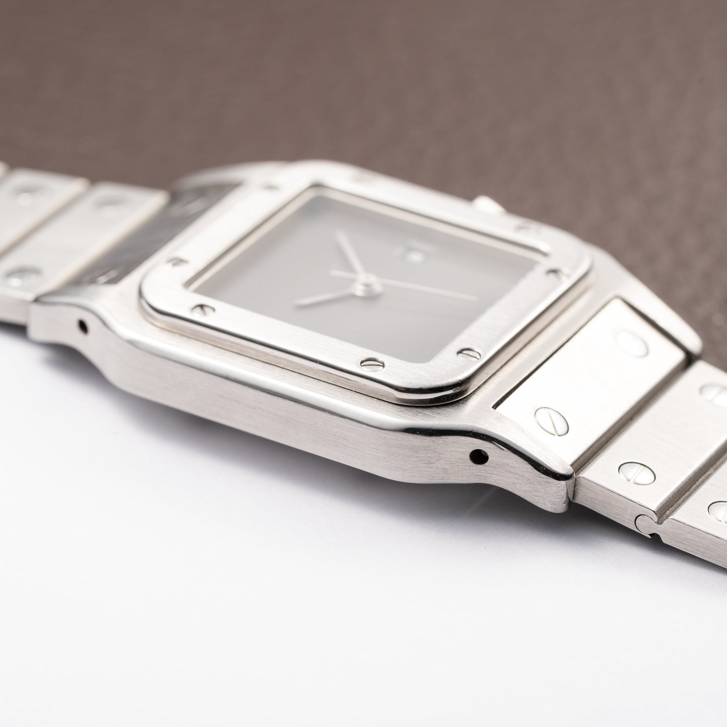 Cartier Santos Carrée Grey Ghost "Swiss" Only Full Set from 1986 Ref 2960