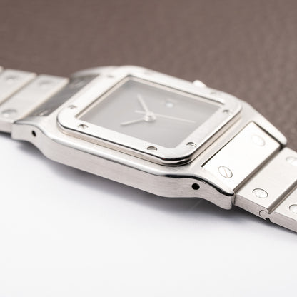 Cartier Santos Carrée Grey Ghost "Swiss" Only Full Set from 1986 Ref 2960