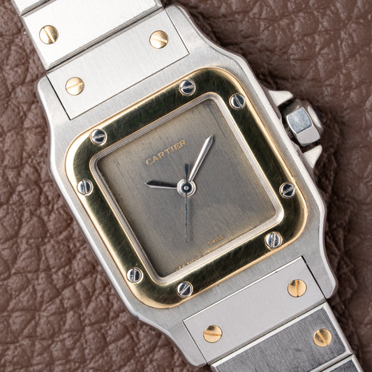 Cartier Santos Carrée Lady PM Grey Ghost Dial Ref 0902 from 1990s