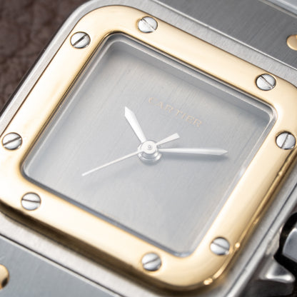 Cartier Santos Carrée Lady PM Grey Ghost Dial Ref 0902 from 1990s