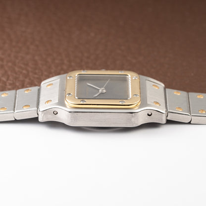 Cartier Santos Carrée Lady PM Grey Ghost Dial Ref 0902 from 1990s
