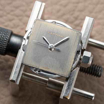 Cartier Santos Carrée Lady PM Grey Ghost Dial Ref 0902 from 1990s