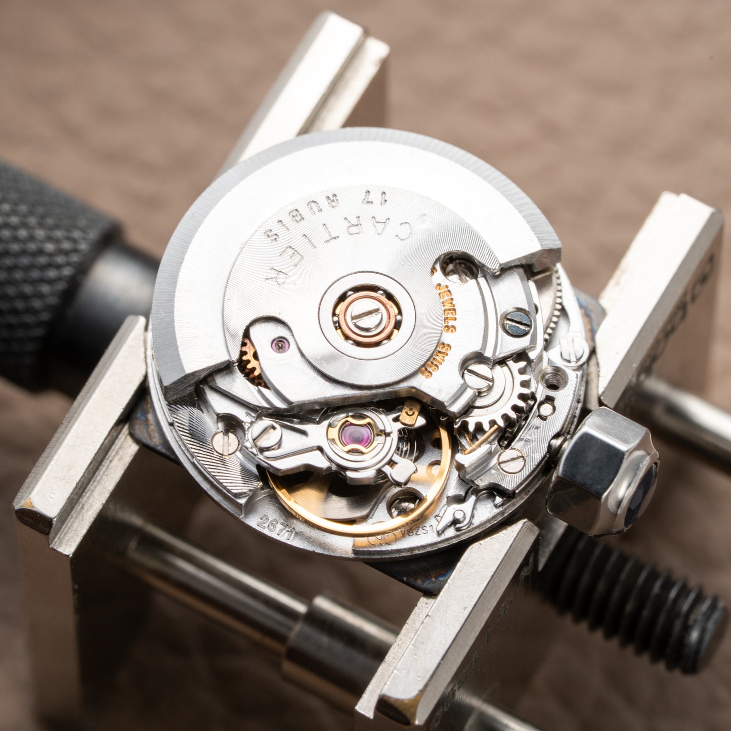 Cartier Santos Carrée Lady PM Grey Ghost Dial Ref 0902 from 1990s