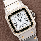 Cartier Santos Lady Automatic Gold Steel PM 1990s Ref. 0902